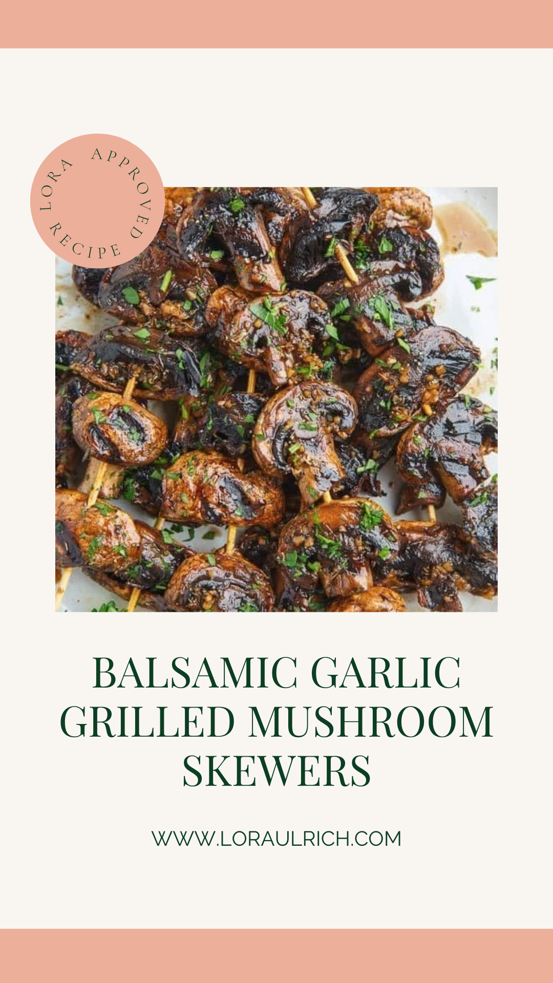 Balsamic Garlic Grilled Mushroom Skewers