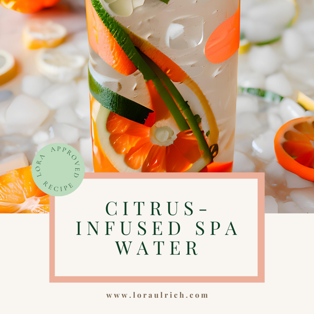 citrus-infused spa water drink