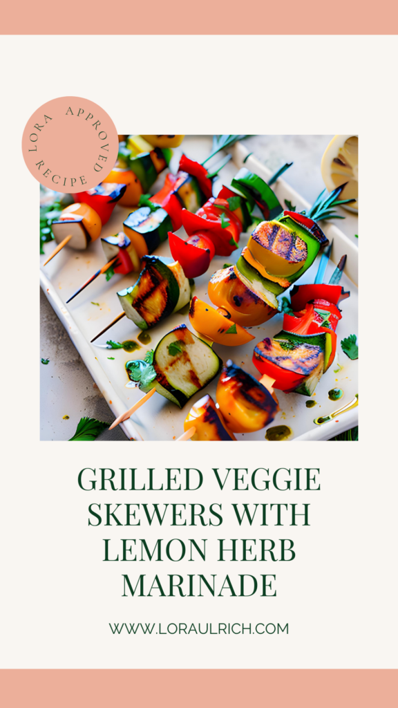 A photo of grilled vegetables to use in this recipe for grilled veggie skewers with lemon herb marinade