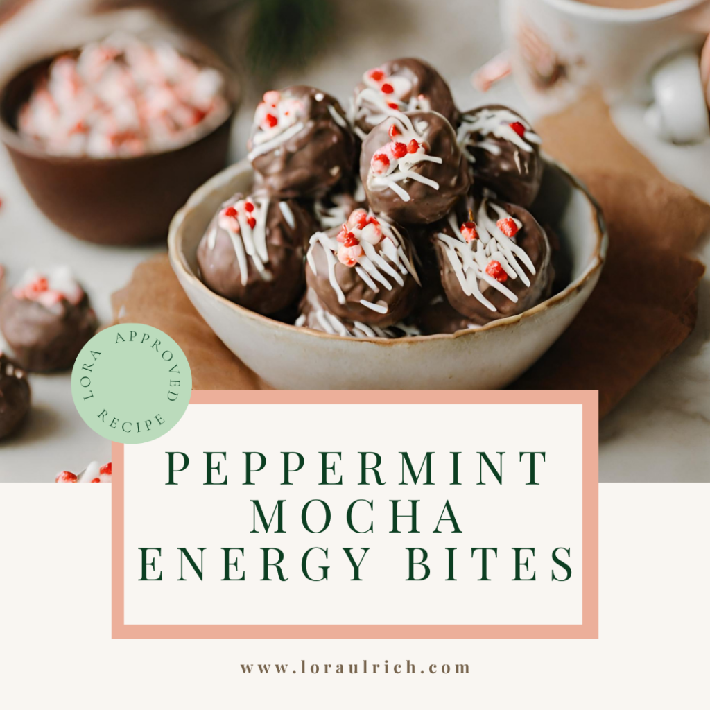 photo of peppermint mocha energy bites to help boost your willpower when it comes to choosing a dessert
