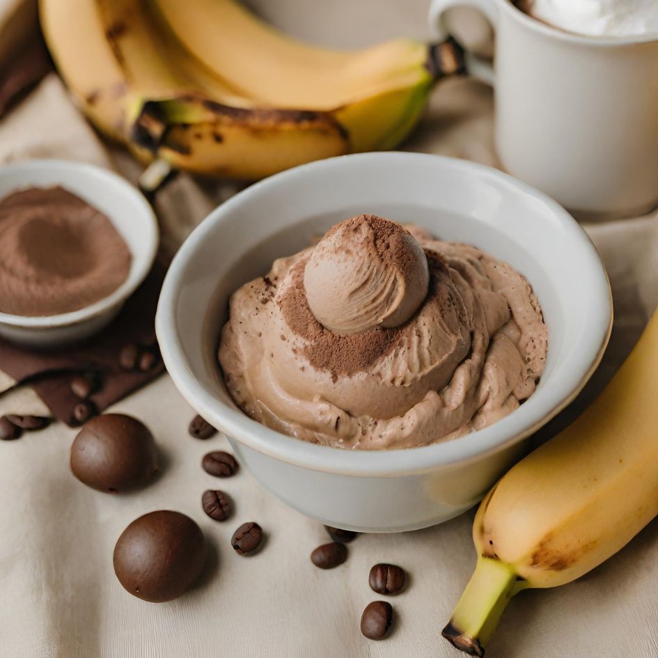 Homemade dairy-free chocolate ice cream served in a white bowl, ideal for hormone-friendly snacks.