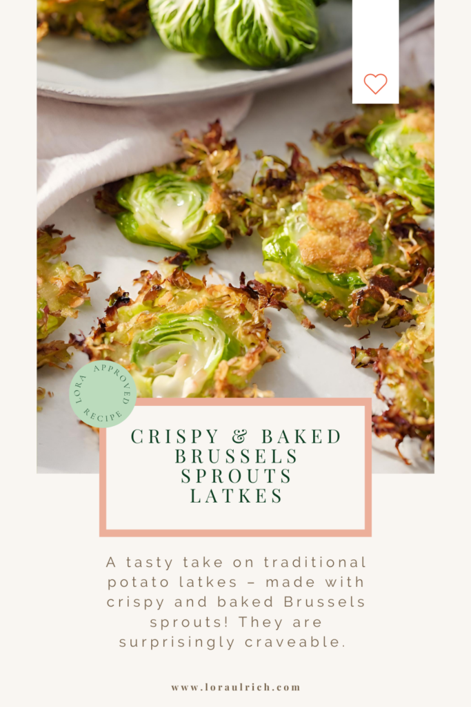 photo of crispy and baked Brussels Sprouts Latkes