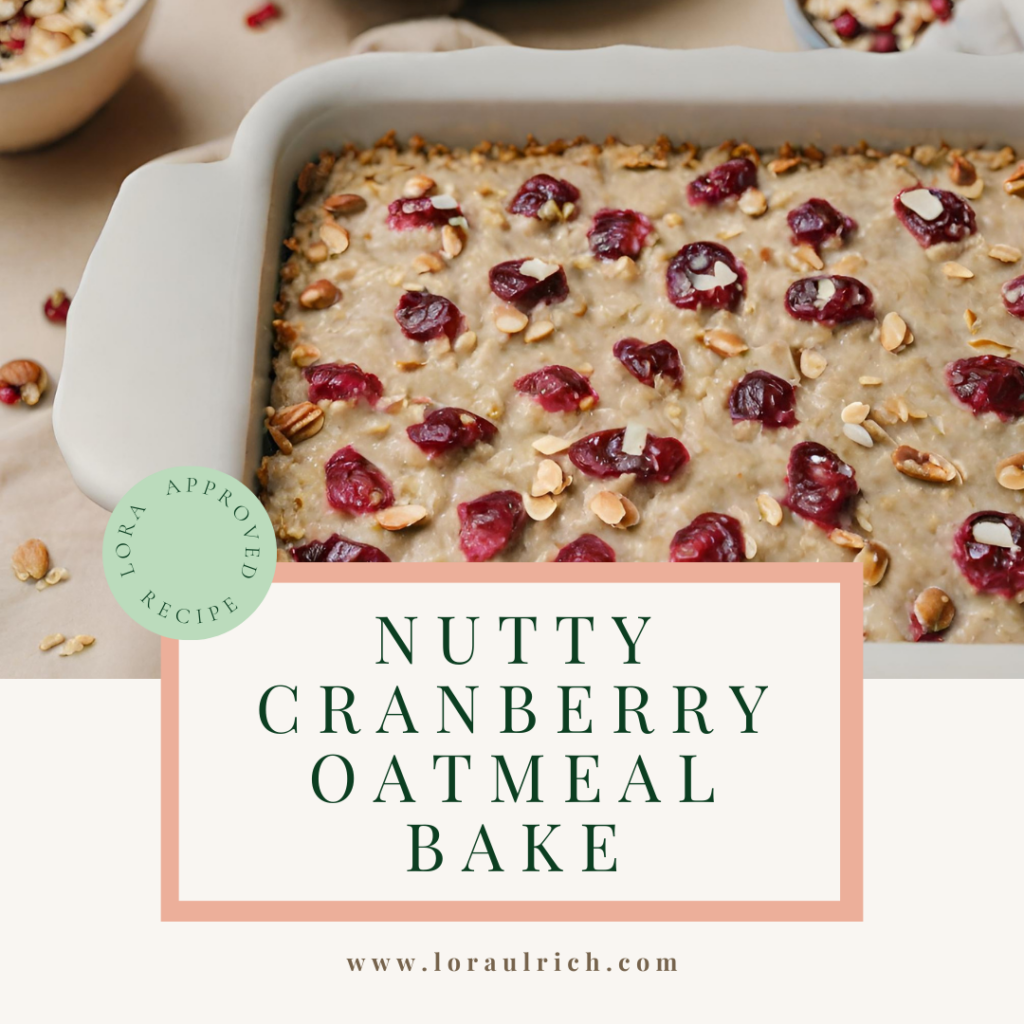 nutty cranberry oatmeal bake dish