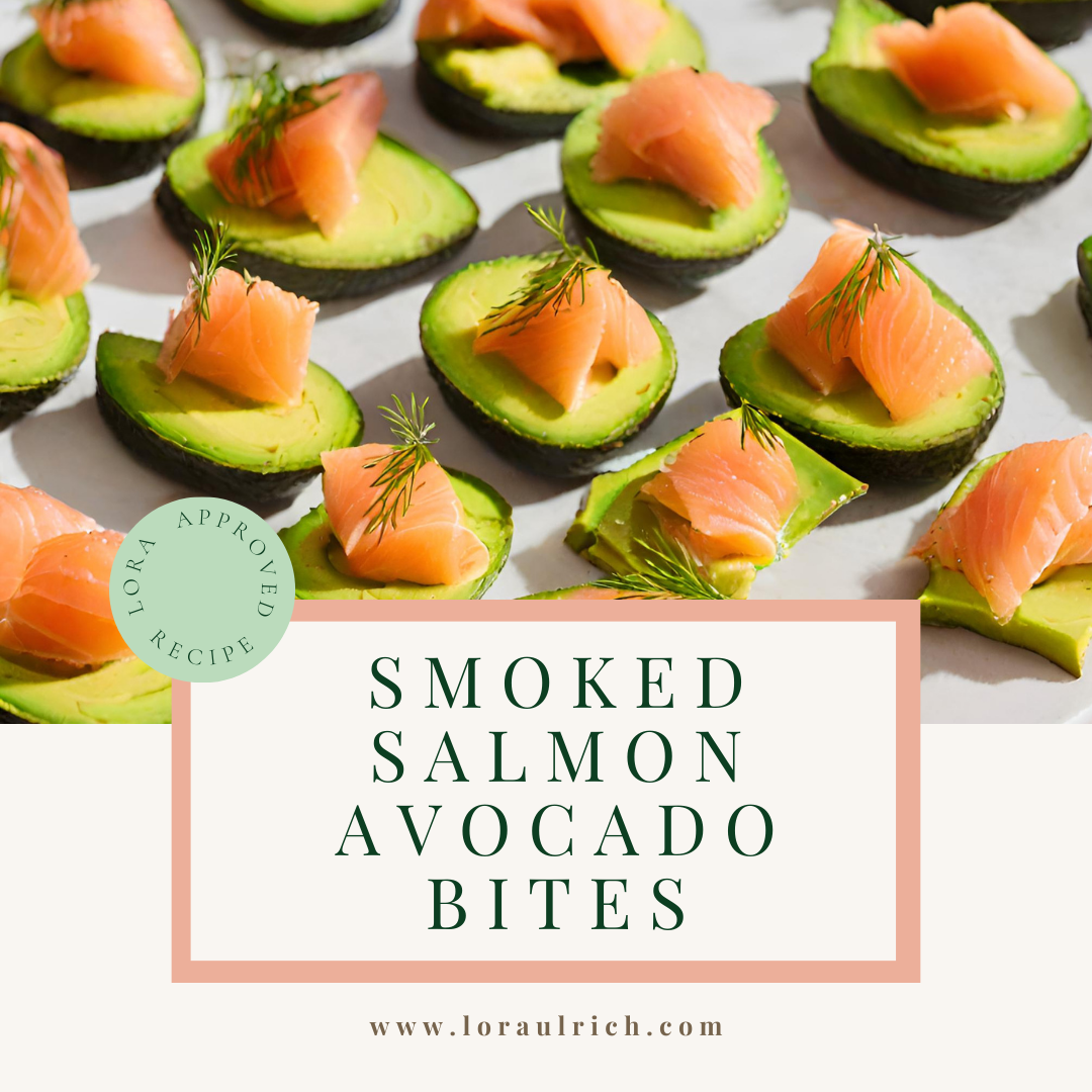photo of smoked salmon avocado bites