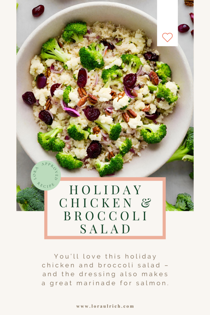 photo of holiday chicken and broccoli salad