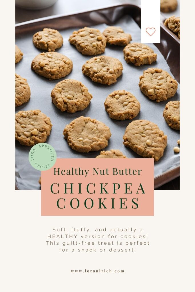 tray of healthy nut butter chickpea cookies