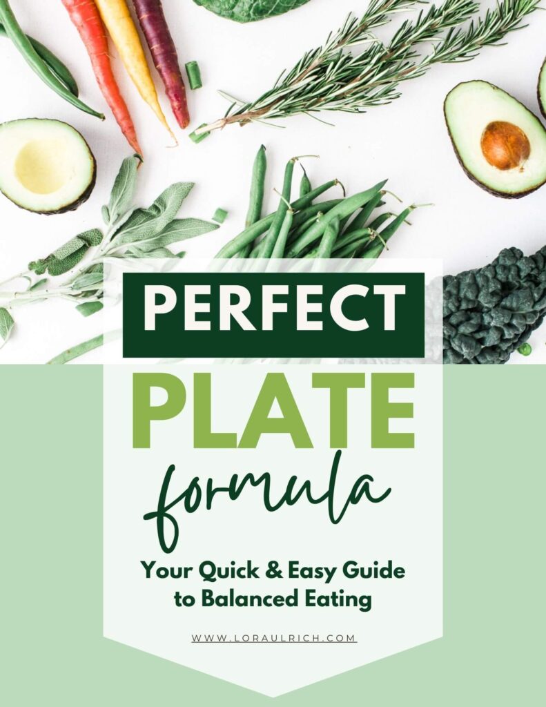 cover the perfect plate formula guide with vibrant vegetables on the cover