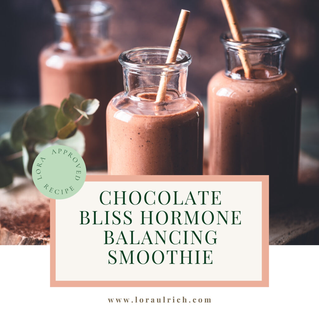 chocolate bliss smoothie in a glass as an alternative to the vanilla dream hormone balancing recipe