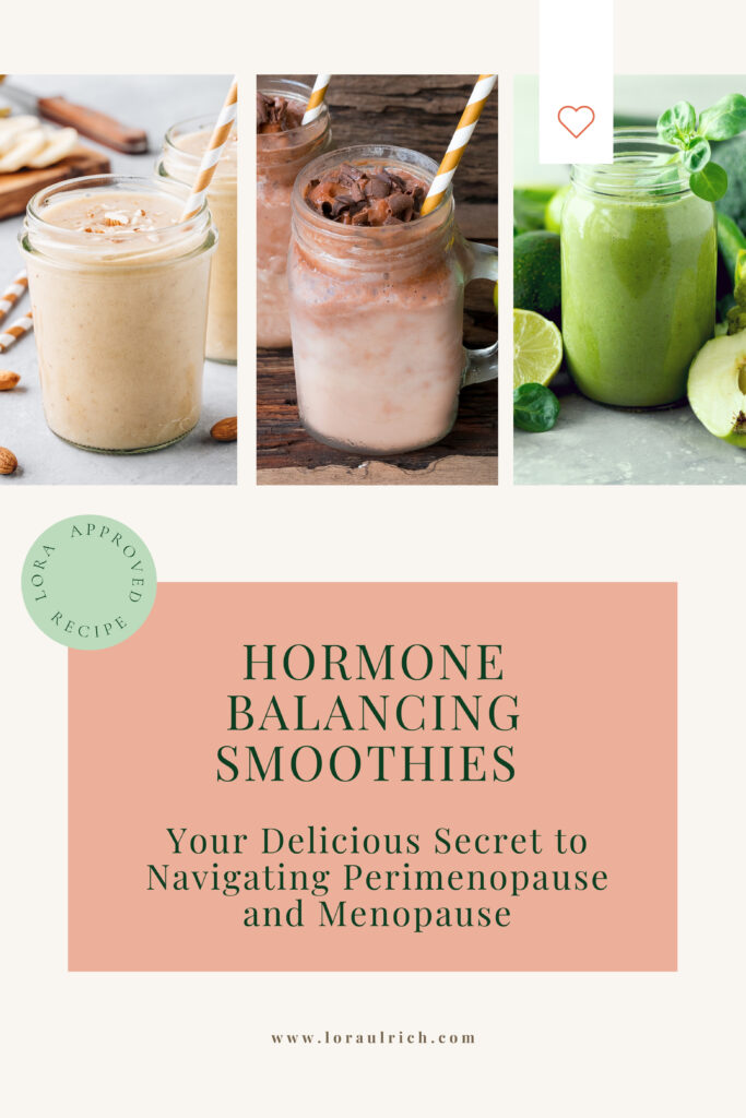 three hormone balancing smoothie recipes vanilla dream, chocolate bliss, and green goddess