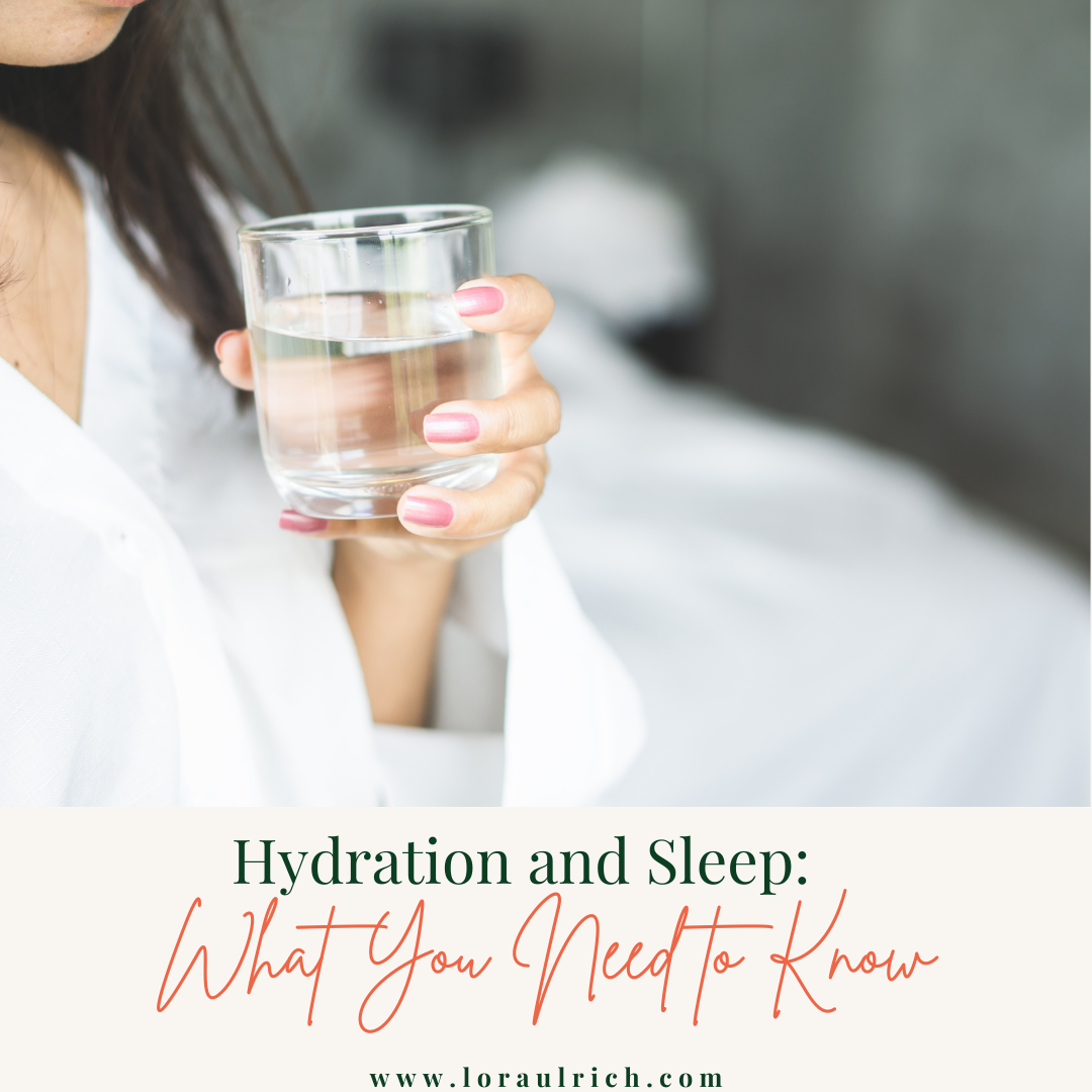 woman holding water to depict hydration and sleep