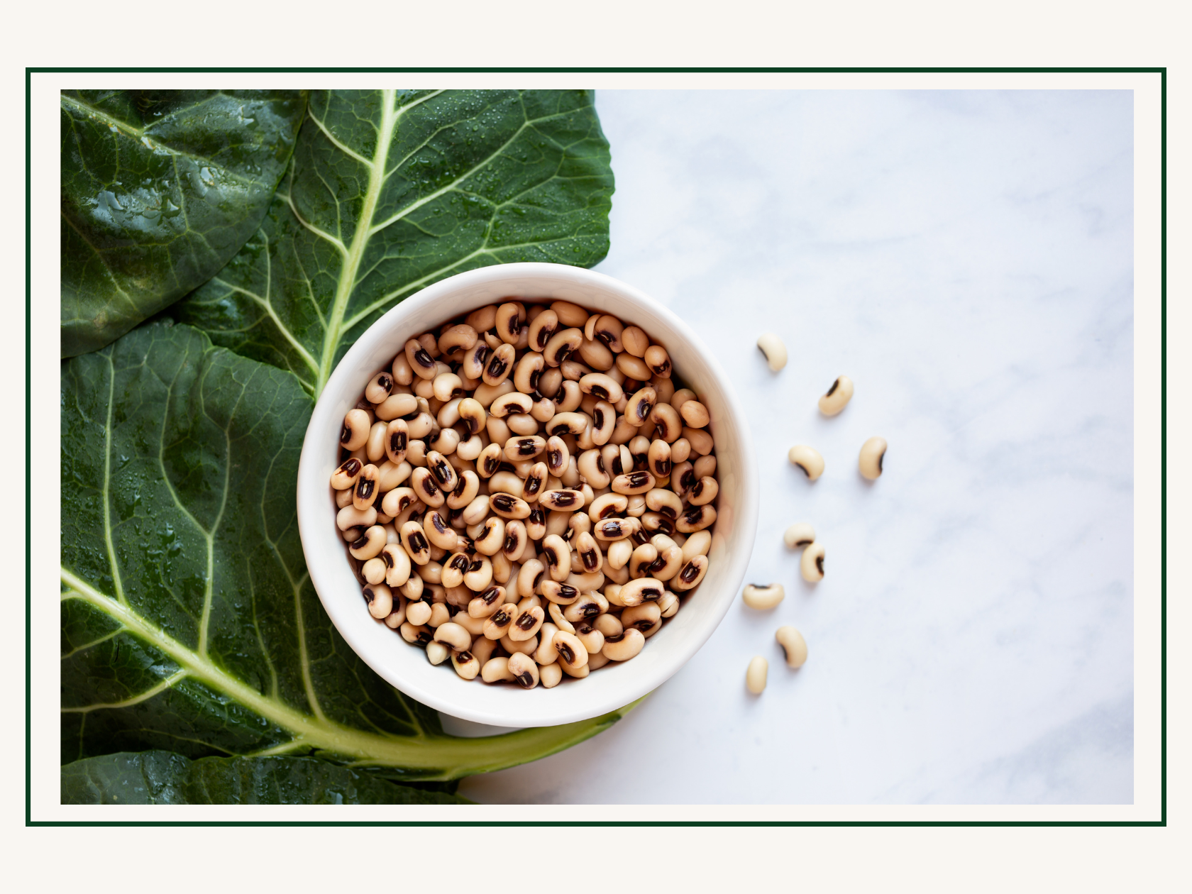 black-eyed peas with leafy vegetable