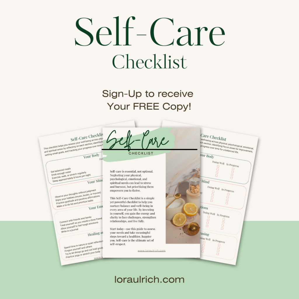 menopause self-care checklist