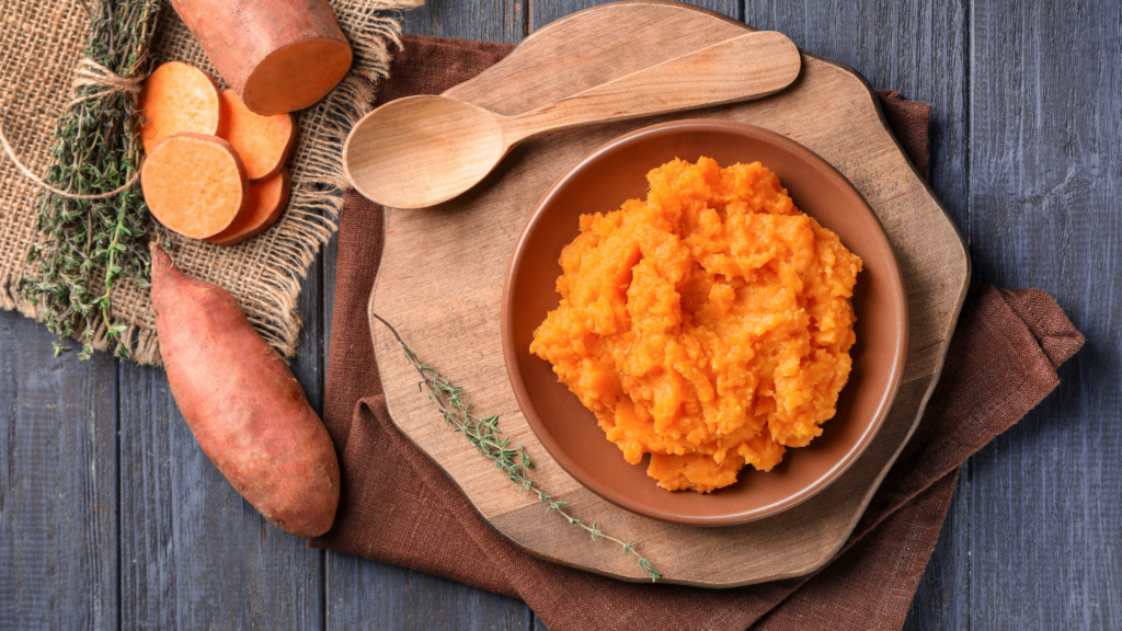 mashed sweet potatoes serving