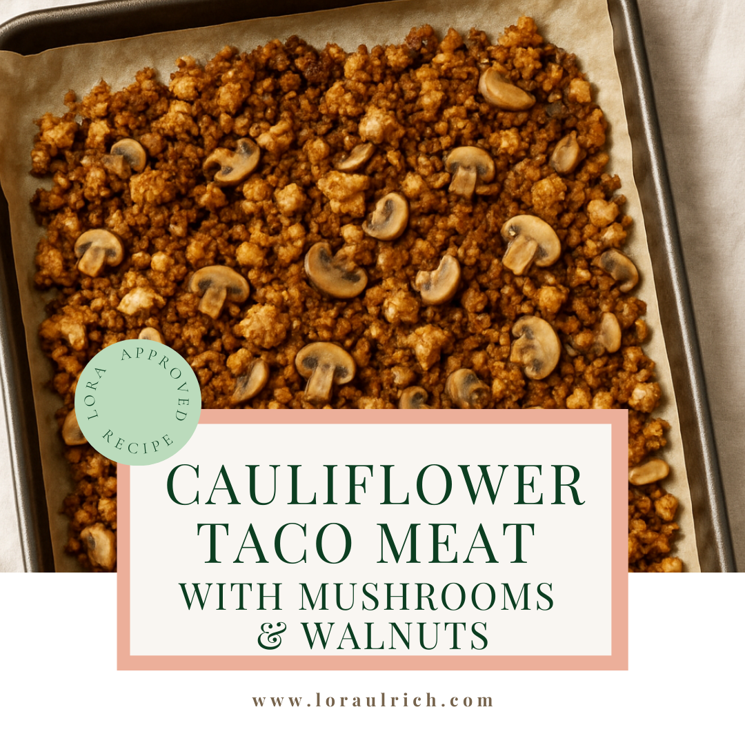 cauliflower taco meat with mushrooms and walnuts