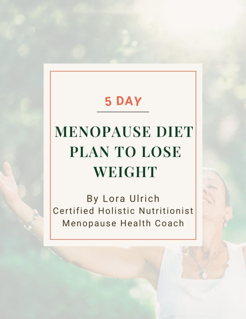 E-book cover promoting practical nutrition strategies for women in menopause