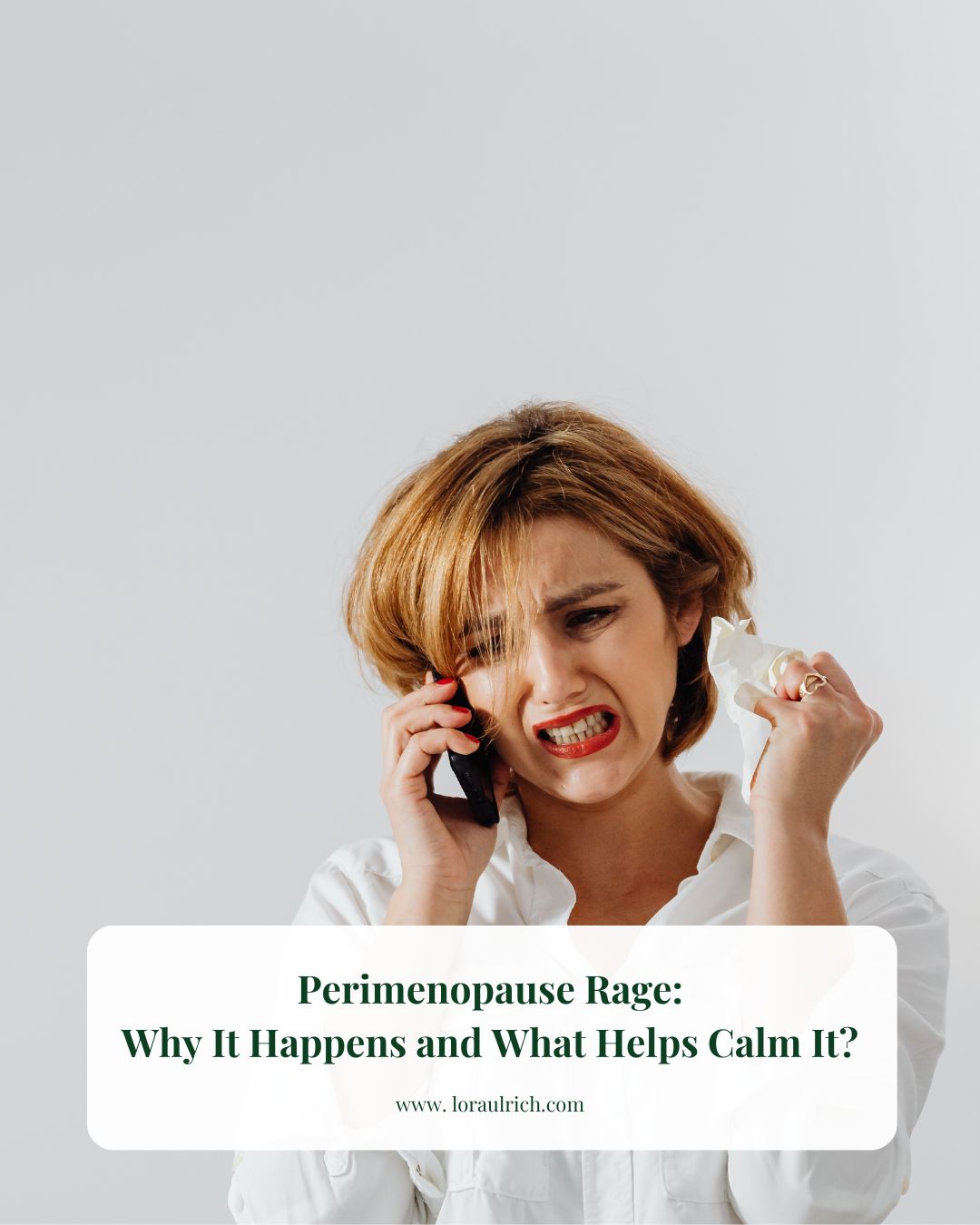 Woman experiencing intense emotions, reflecting the frustration and mood swings, suggesting perimenopause rage.