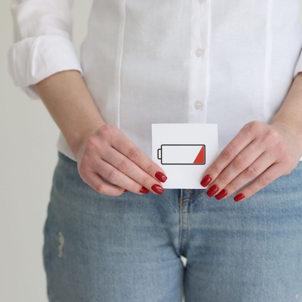 A visual representation of the energy depletion and low drive of perimenopause, highlighting the need for targeted nutritional support.